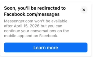 Meta hivatalos bejelentés: messenger.com leállás 2026 április